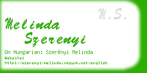melinda szerenyi business card