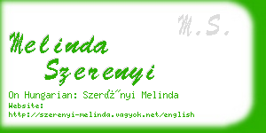 melinda szerenyi business card